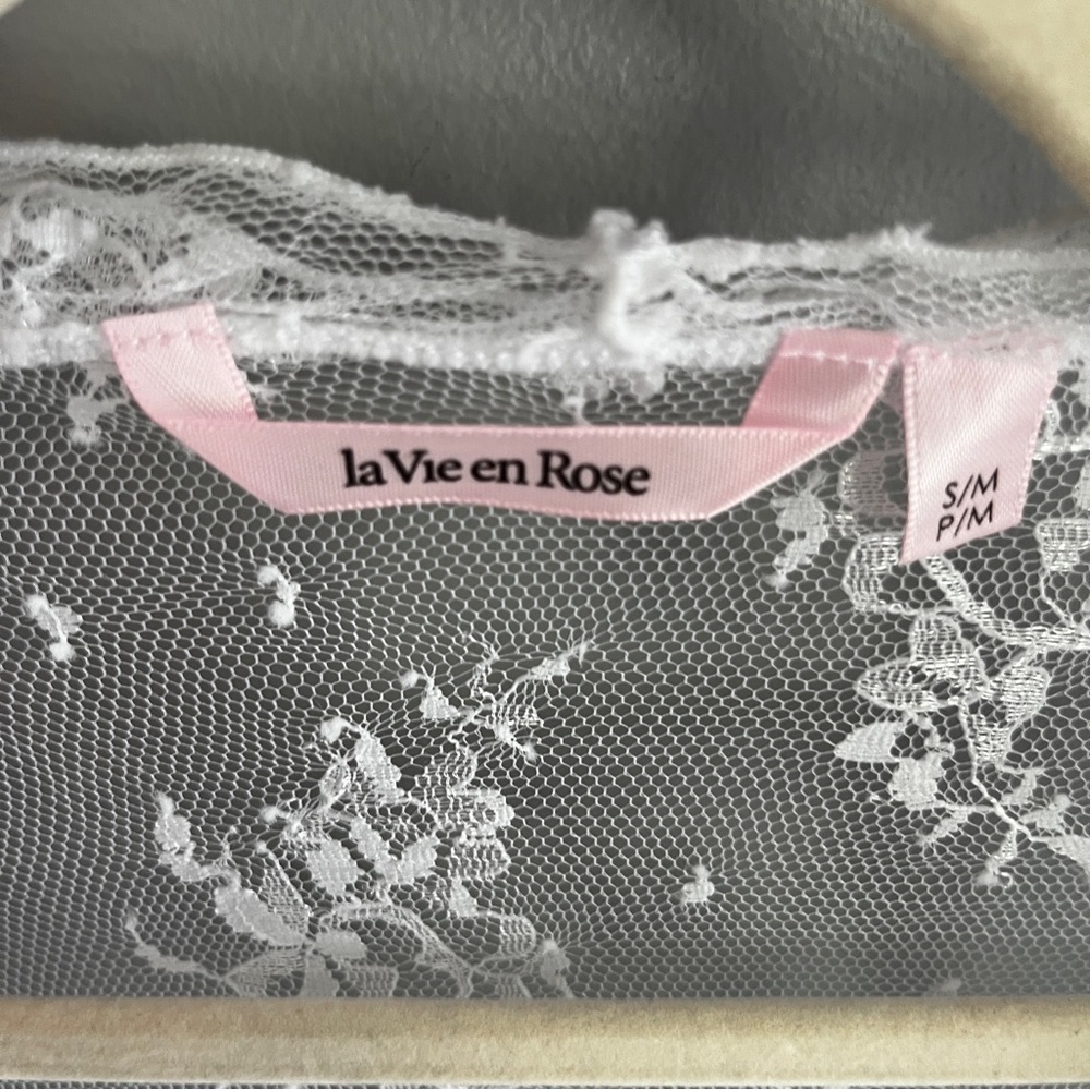 La Vie En Rose lace robe size S/M white bridal wedding lingerie - Picture 2 of 7